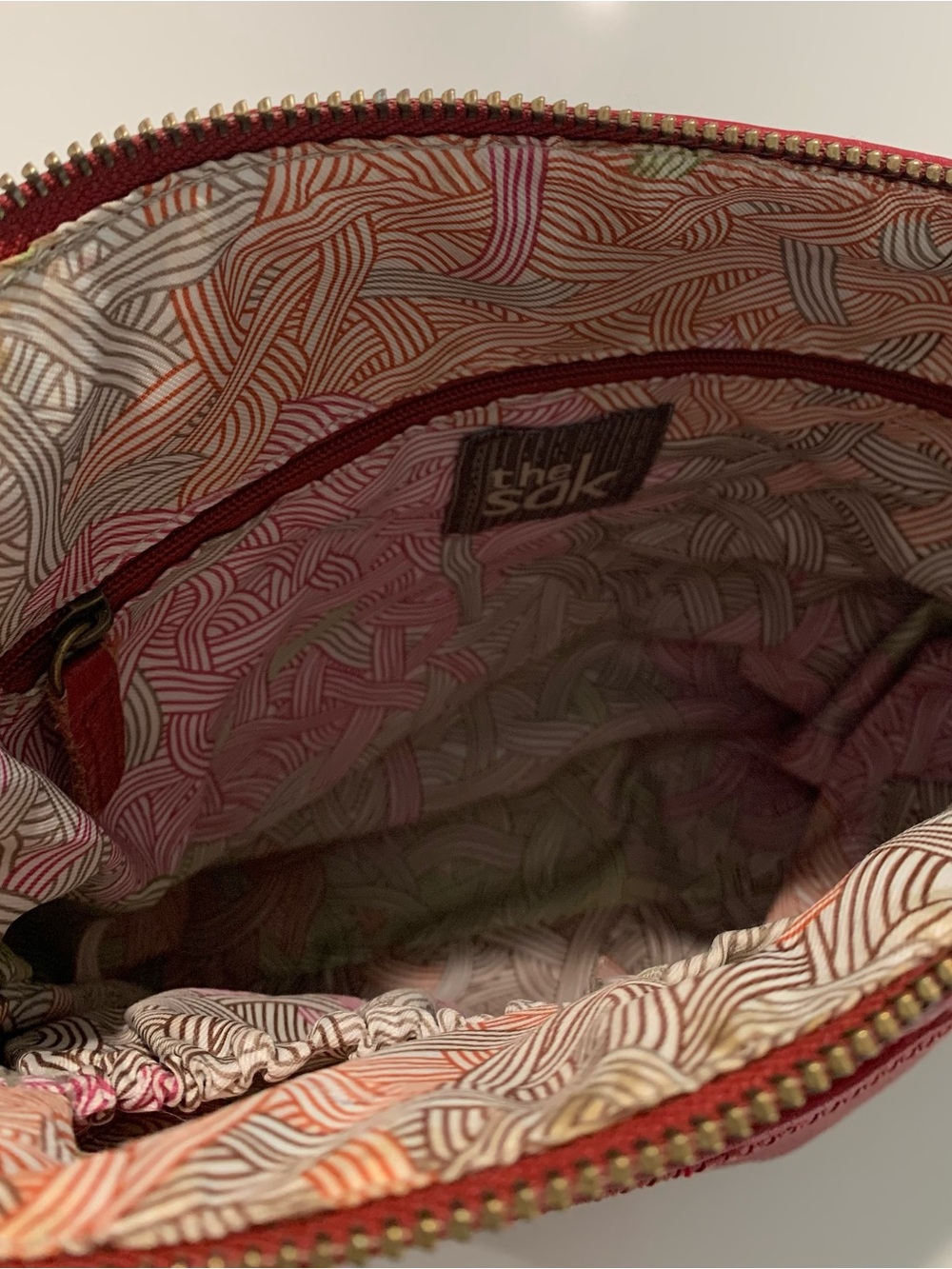 The Sak Lucia Red Leather Crossbody Shoulder Bag - Picture 9 of 16
